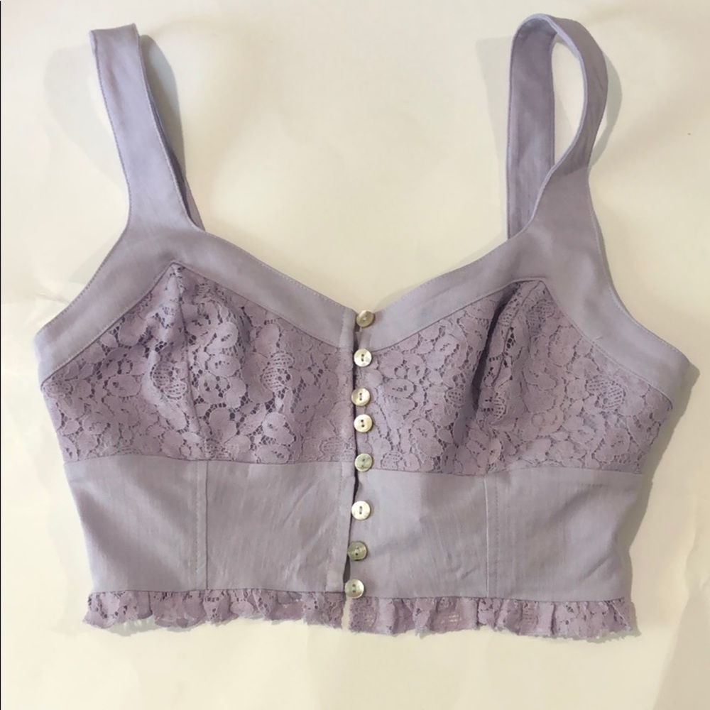 NWOT Free People Lavender Bralette/Crop Top Sz S - Picture 2 of 8
